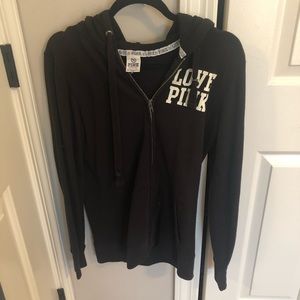 Victoria secret pink black zip up jacket